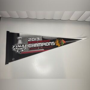 NHL Chicago Blackhawks Stanley Cup Champions 2013 Felt Pennant NWT 12"x30"